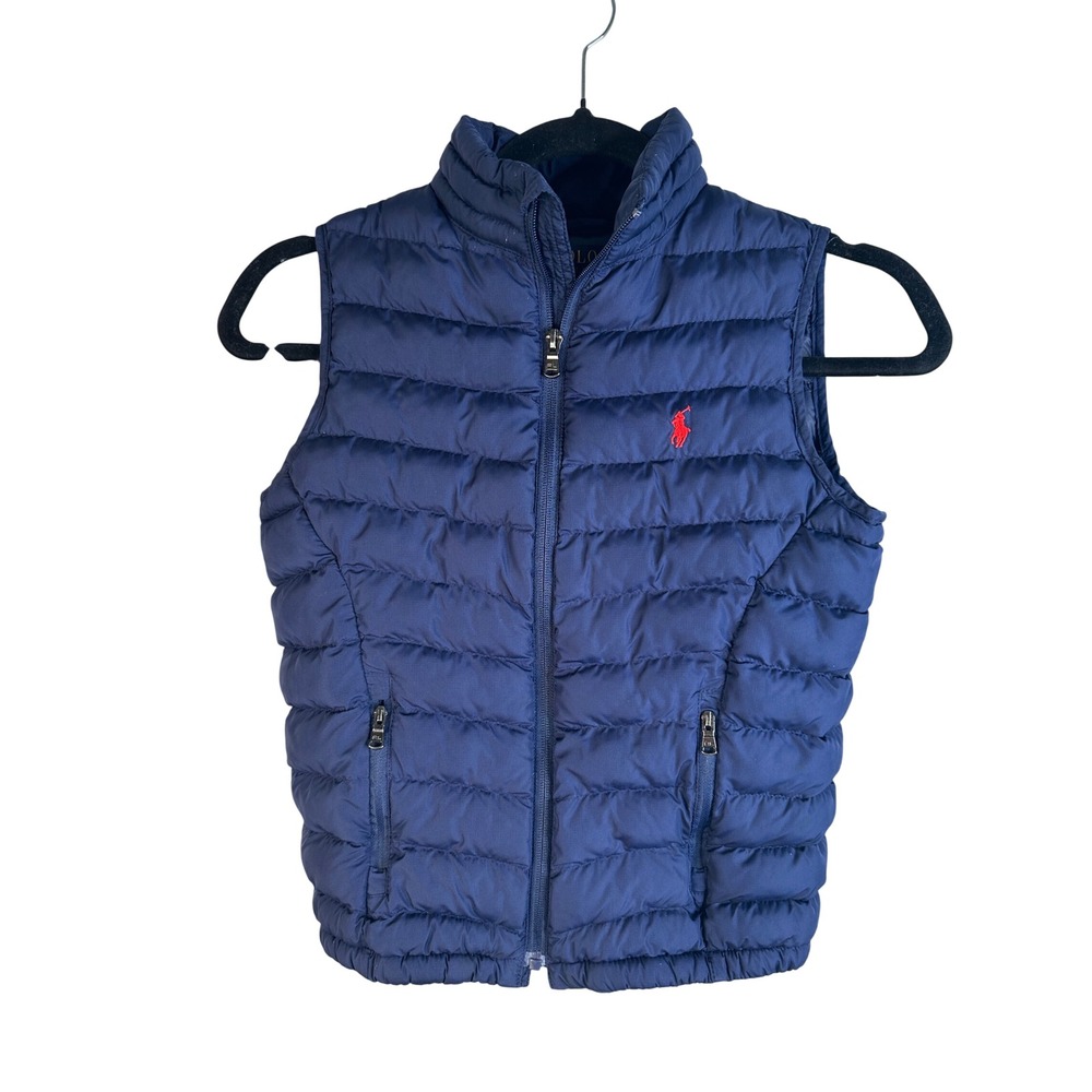 Polo Ralph Lauren Boy's Navy Blue Quilted Puffer Vest Size Small (8)